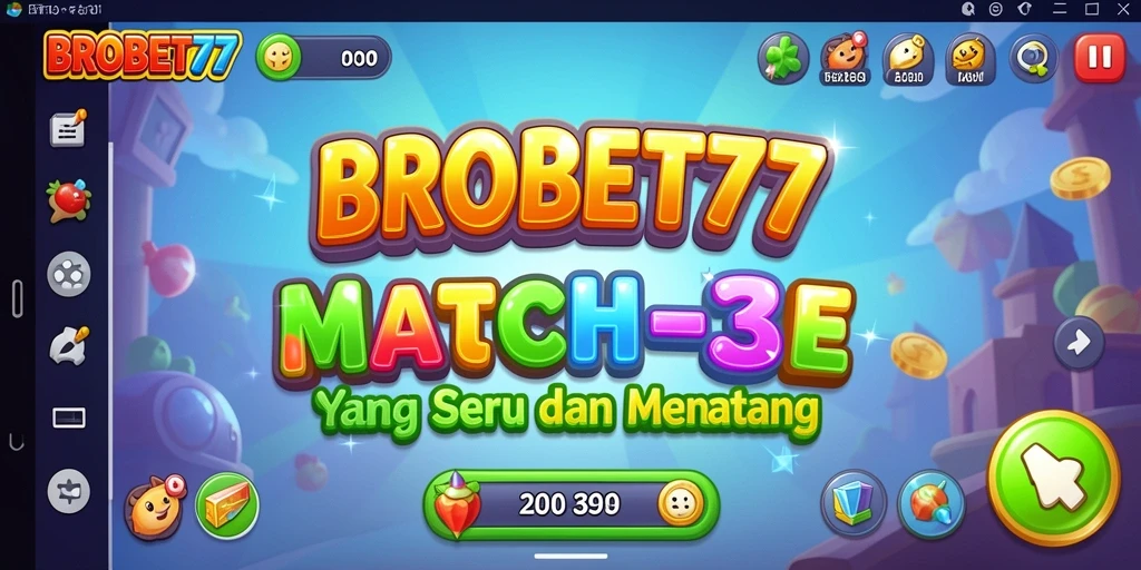 Tampilan gameplay seru dari BROBET77 dengan kombinasi Match-3.