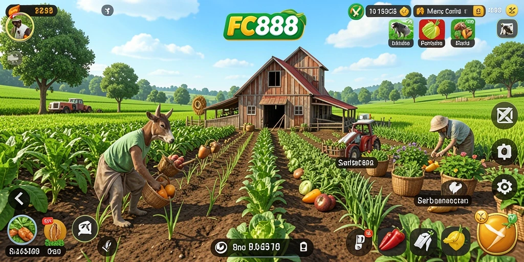 Gameplay menarik dari FC888 yang menggambarkan aktivitas pertanian.