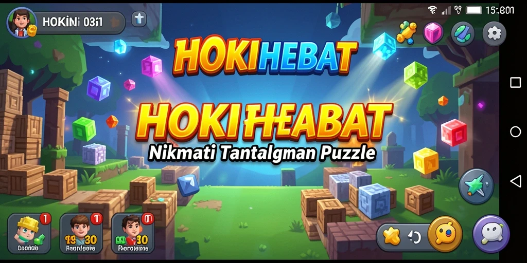 Screenshot HOKIHEBAT menampilkan serunya gameplay Puzzle yang menantang.