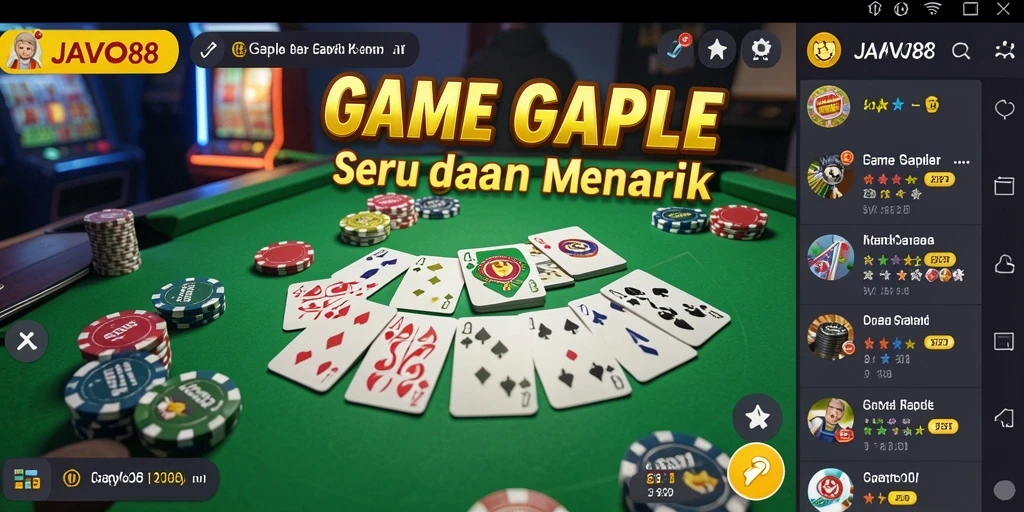 Screenshot gameplay JAVO88 menampilkan aksi seru permainan Gaple.