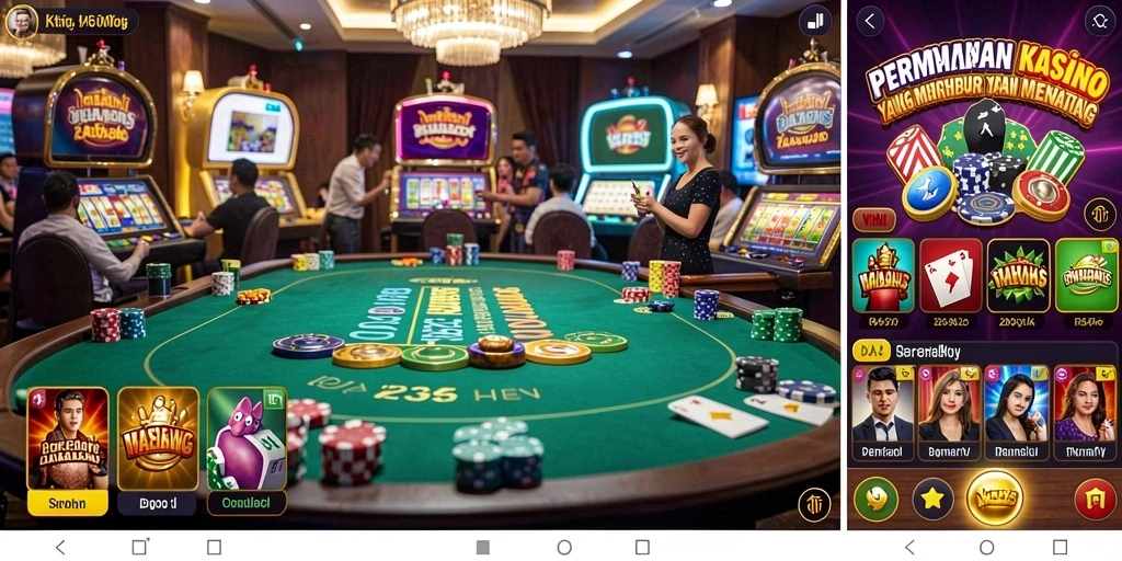 Screenshot gameplay K234 menampilkan grafis yang mengesankan dan suasana permainan kasino.