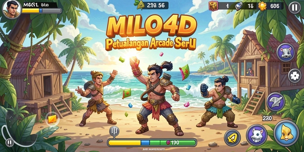 Screenshot utama MILO4D menampilkan gameplay seru di dunia arcade.