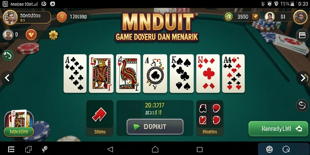Screenshot gameplay utama MNDUIT menampilkan suasana bermain Domino yang seru.