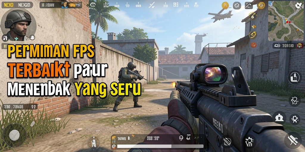 Screenshot NEXGID menampilkan pertempuran intens dalam lingkungan yang mendetail.