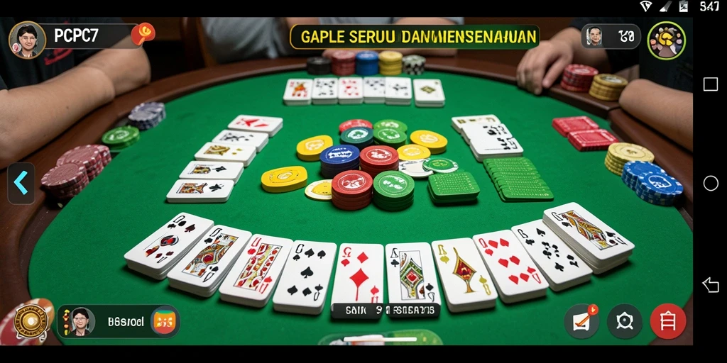 Screenshot gameplay PCPC7 menampilkan aksi seru permainan Gaple.