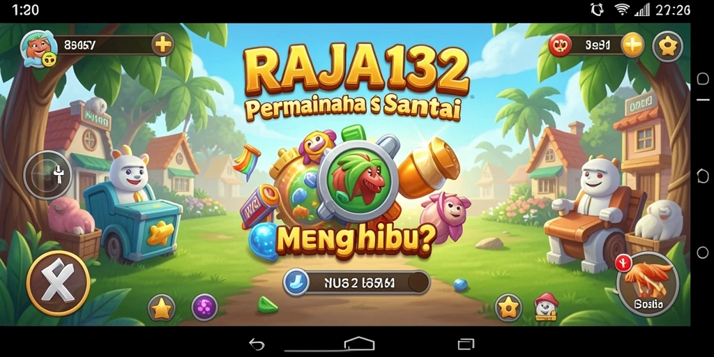 Tampilan gameplay RAJA132 yang cerah dan penuh warna.