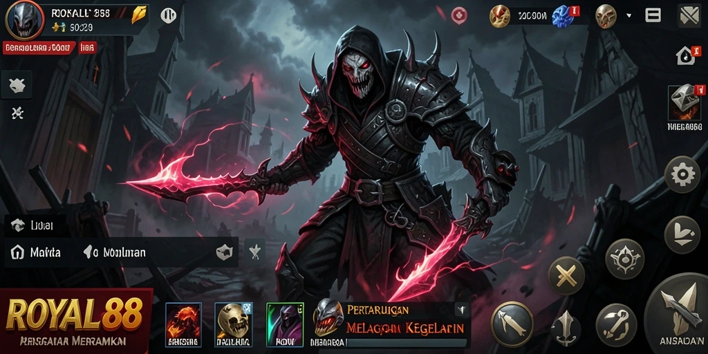 Tangkapan layar menampilkan adegan gameplay menegangkan di ROYAL88.