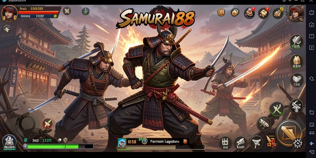 Tampilan aksi mendebarkan dalam pertarungan samurai di SAMURAI88.